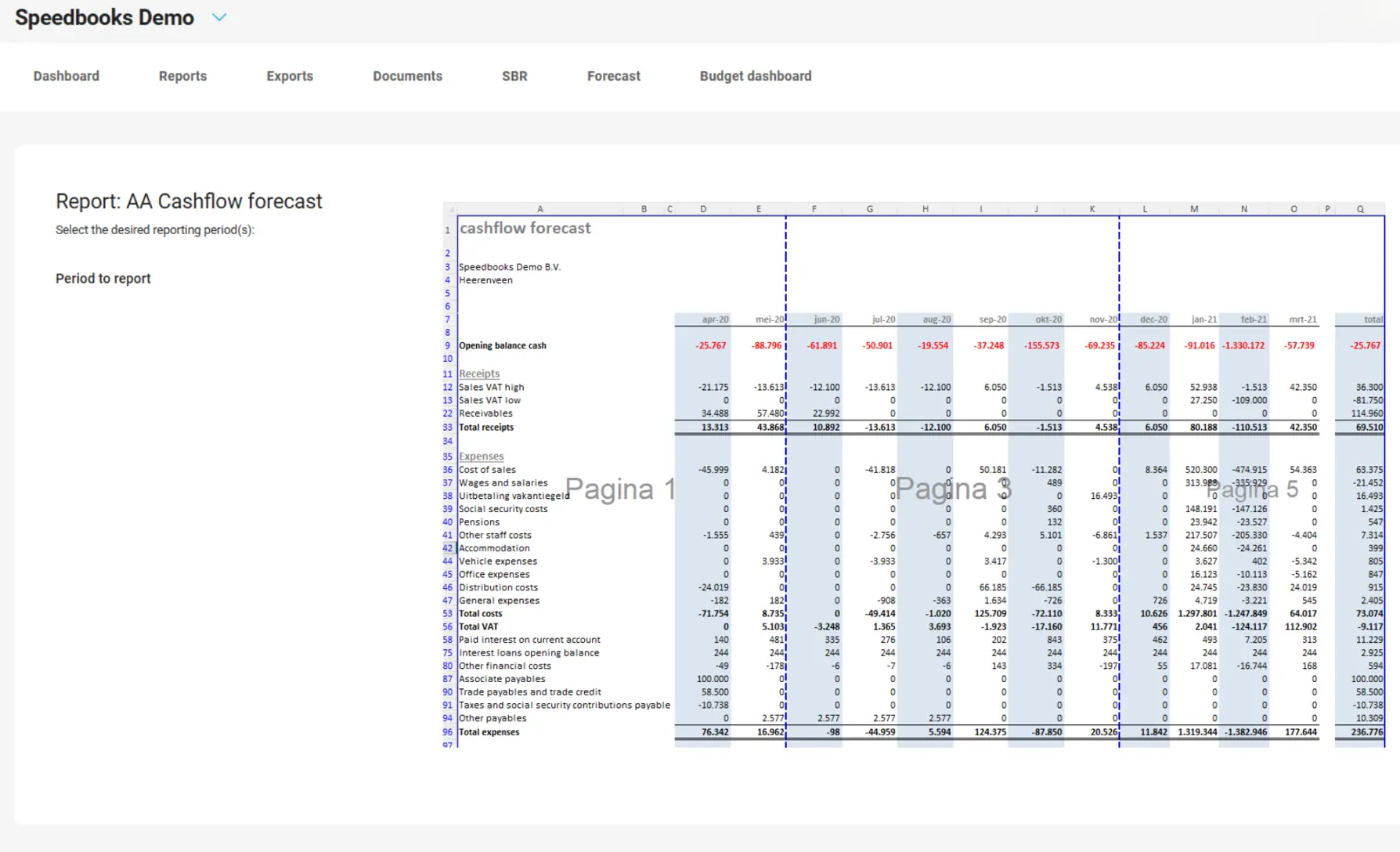 Cashflow Forecast Functions